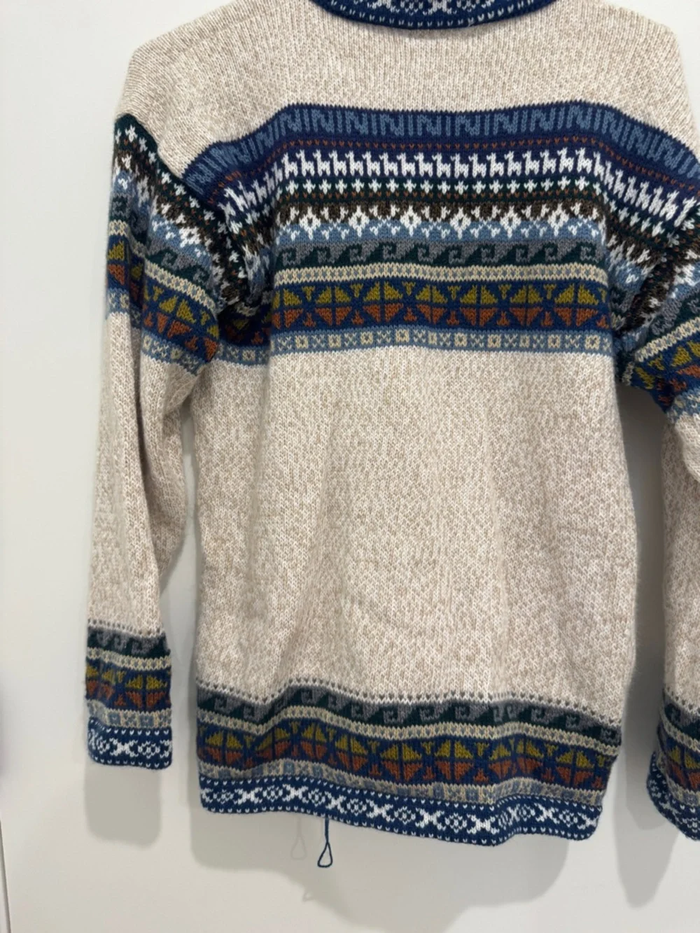 Beige Fair Isle Crewneck Sweater from Peru